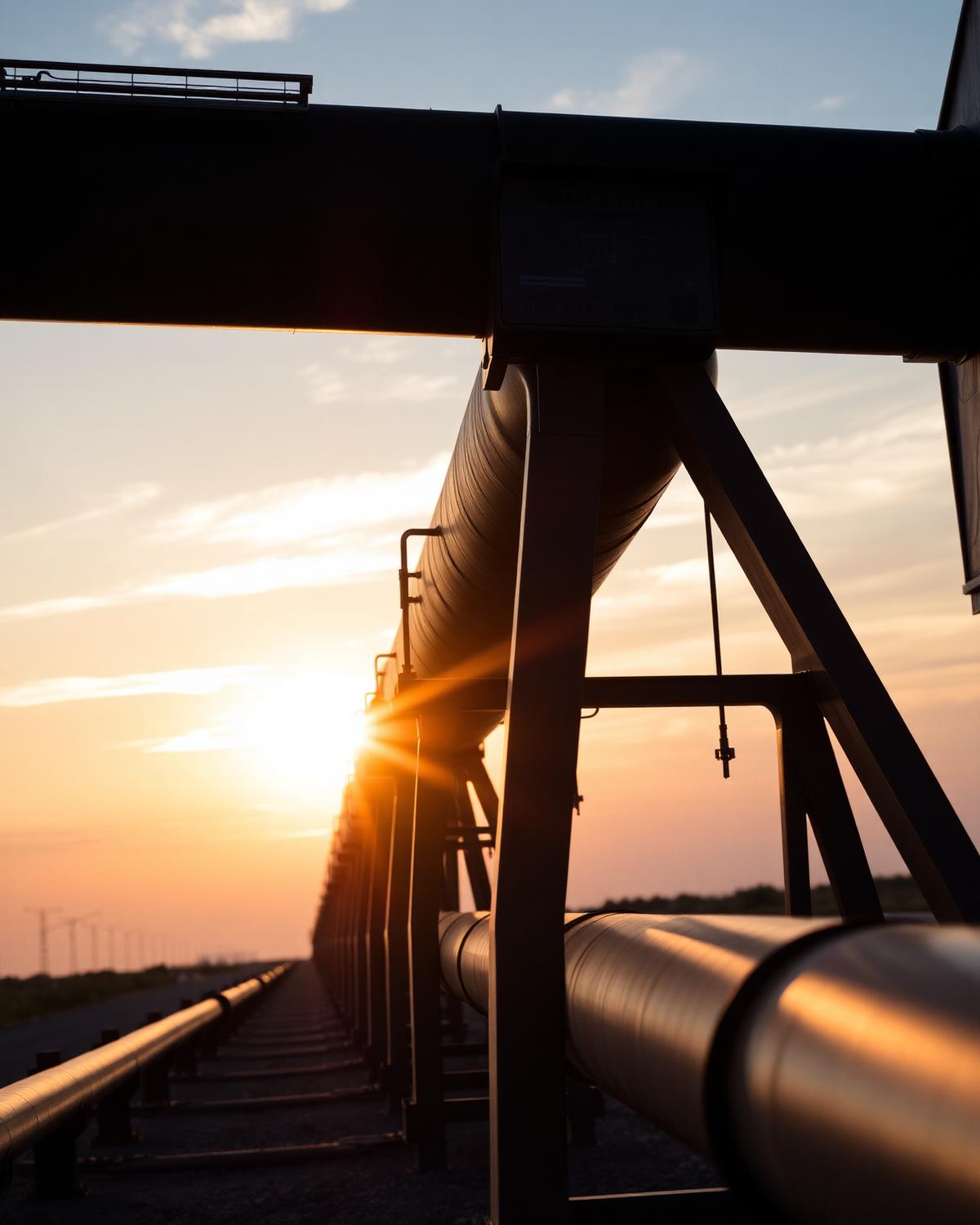Texas pipeline at sunrise